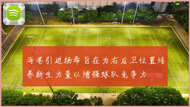 海港引进杨希旨在为右后卫位置培养新生力量以增强球队竞争力